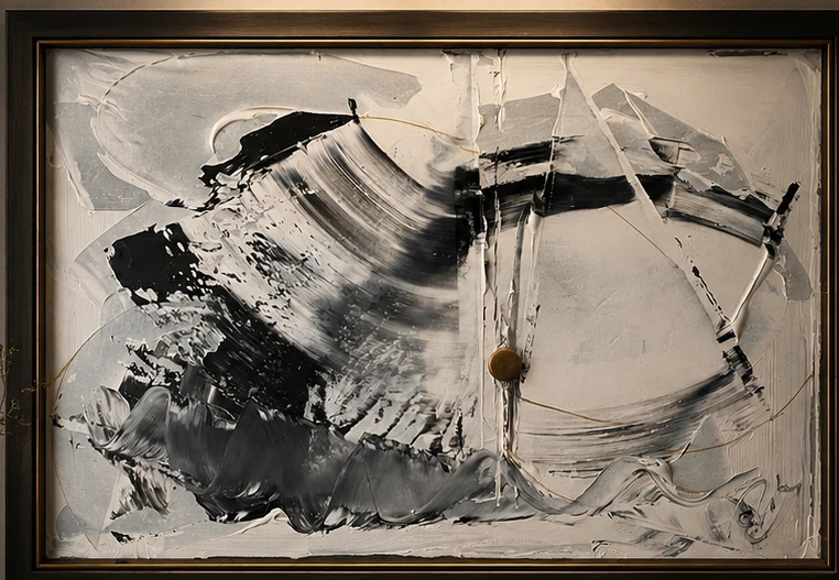 Tenger – Jel – Út, abstract painting by Eszenyi-Farkas Anette.